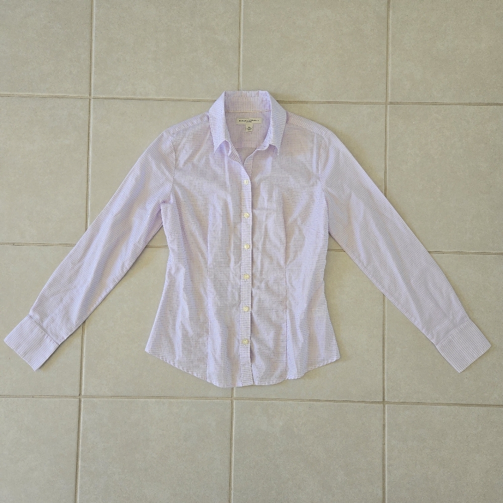 Banana Republic Womens XS Light Purple Long Sleeve Button up Fitted Dress Shirt
